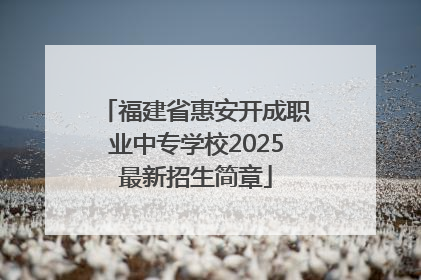 福建省惠安开成职业中专学校2025最新招生简章